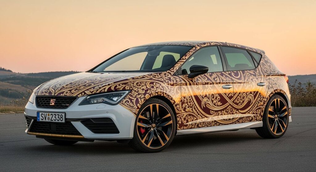 Cupra Born med bilindpakning - farveskift og logo