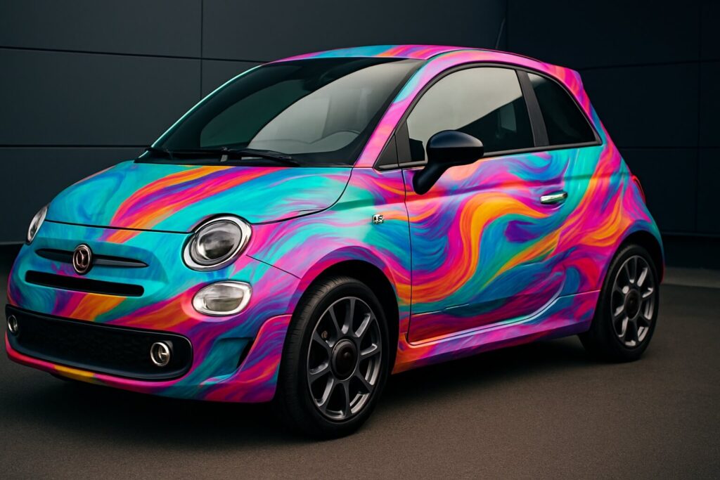 Fiat 500 med bilwrap - komplet farveskift