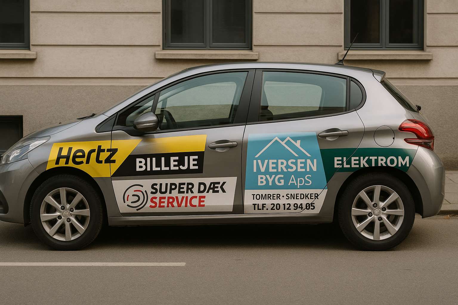 lejebil med reklame