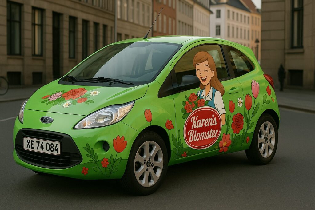bil wrap folie til blomster butik