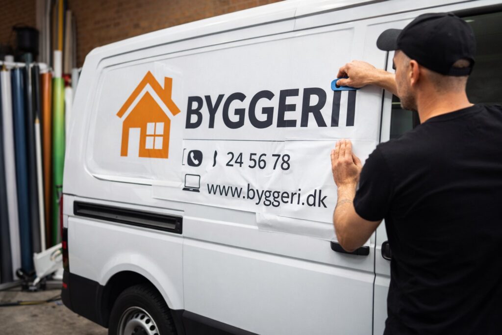 bil wrap til firma bil inden for byggeri